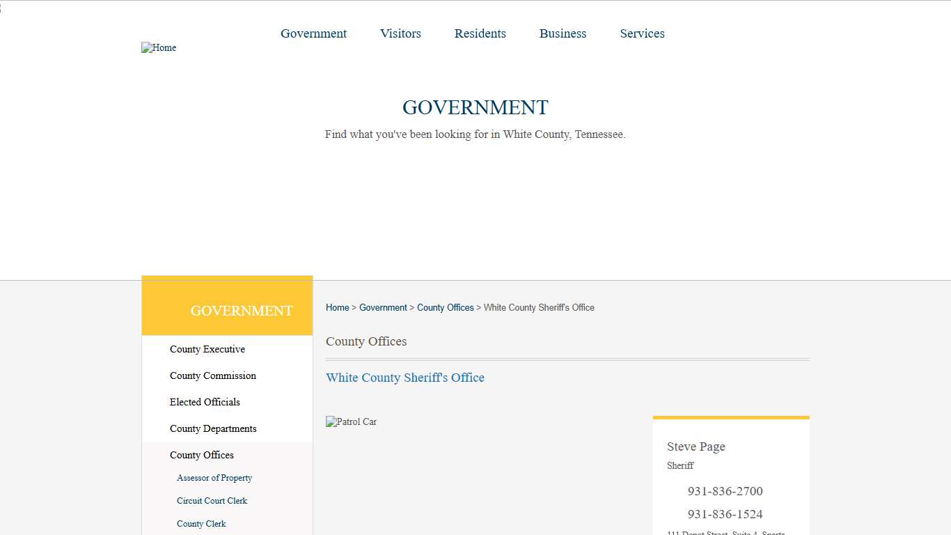 White County Sheriff's Office | White County, Tennessee Government